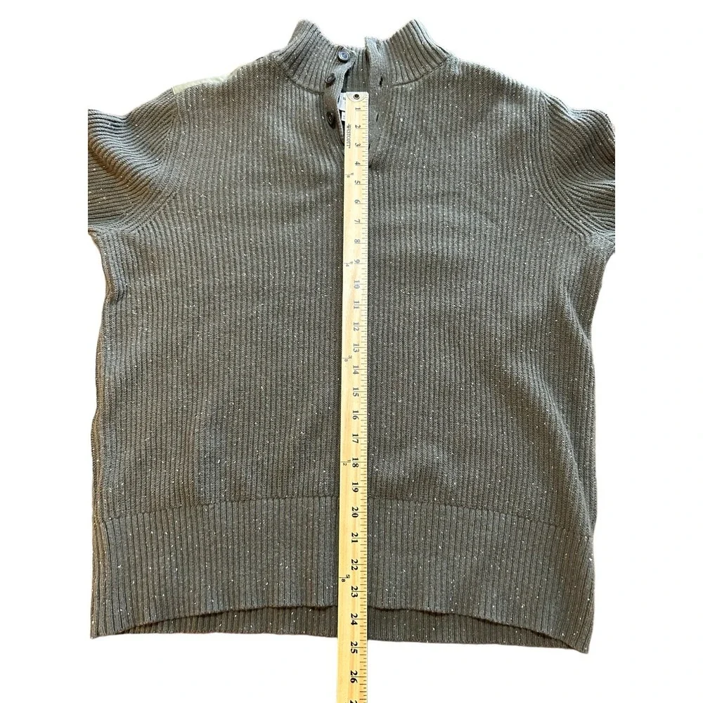 The North Face Men's Large Crestview Button Wool Blend Sweater Long Sleeve Olive